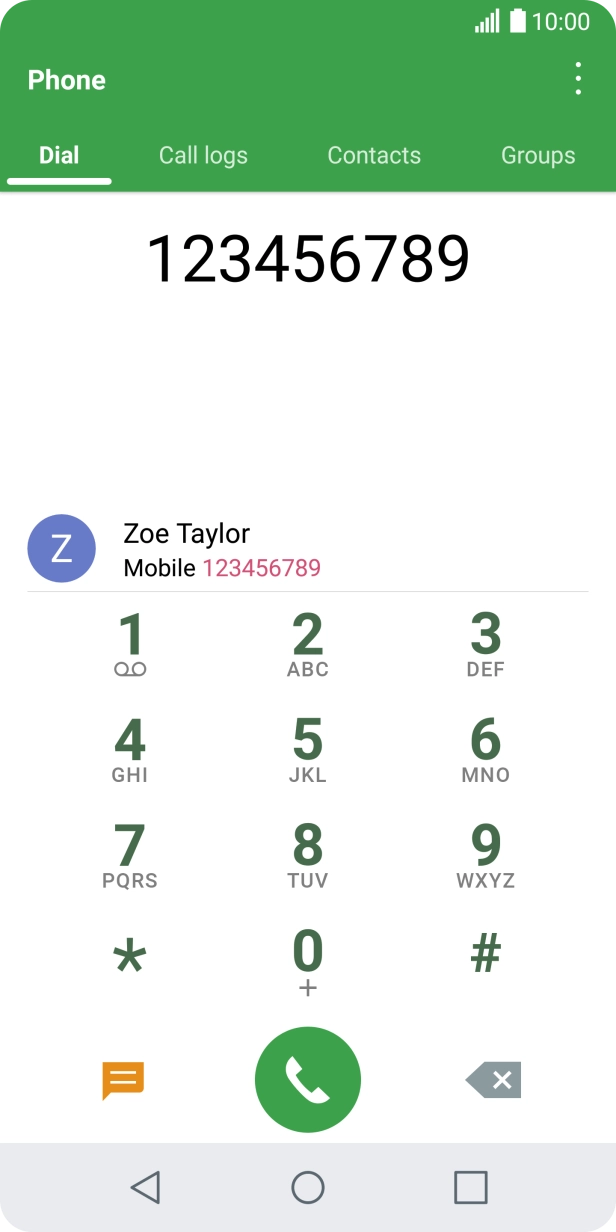 Key in the required number and press the call icon.