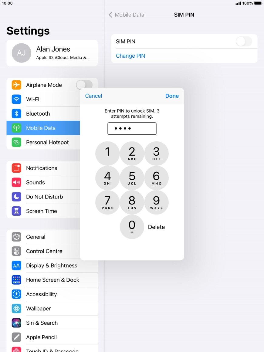 Key in your PIN and press Done.