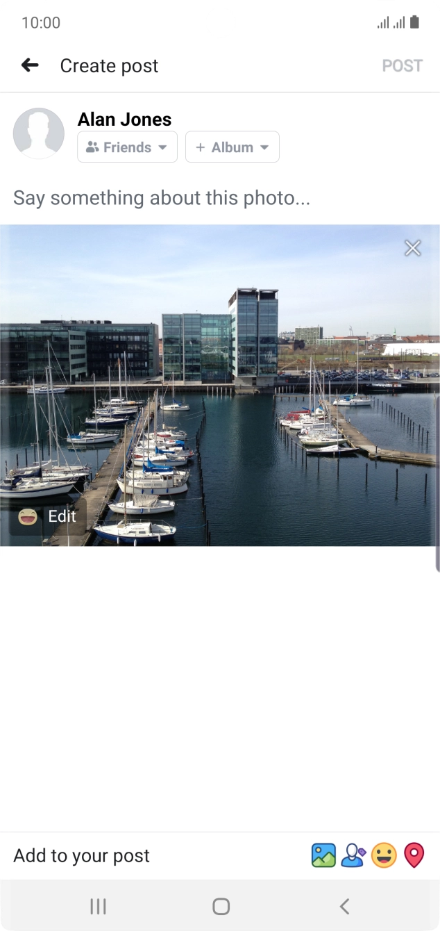 Press the text input field and write the required text.