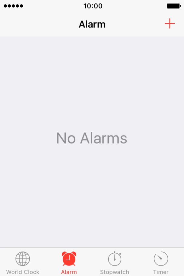Press the new alarm icon.