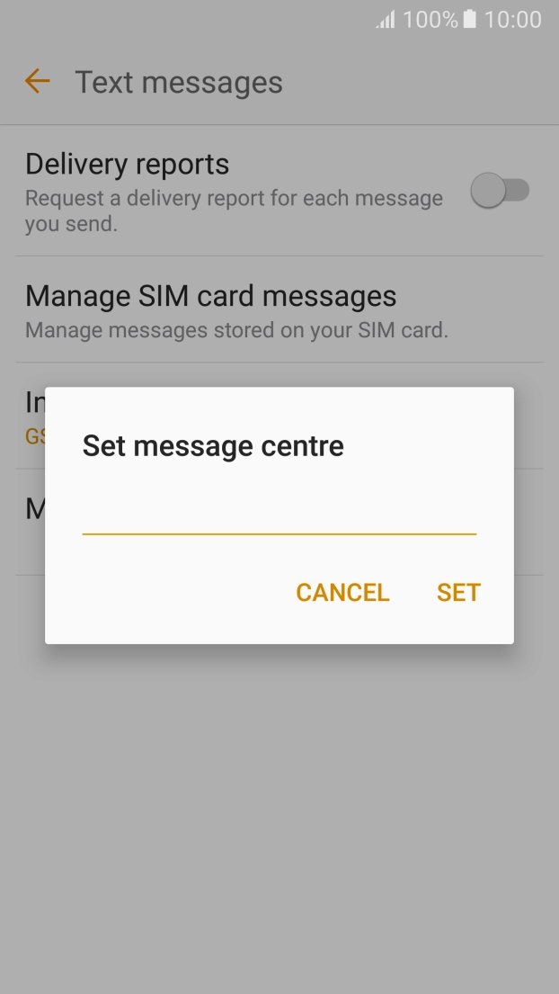 Key in +61418706700 and press SET.