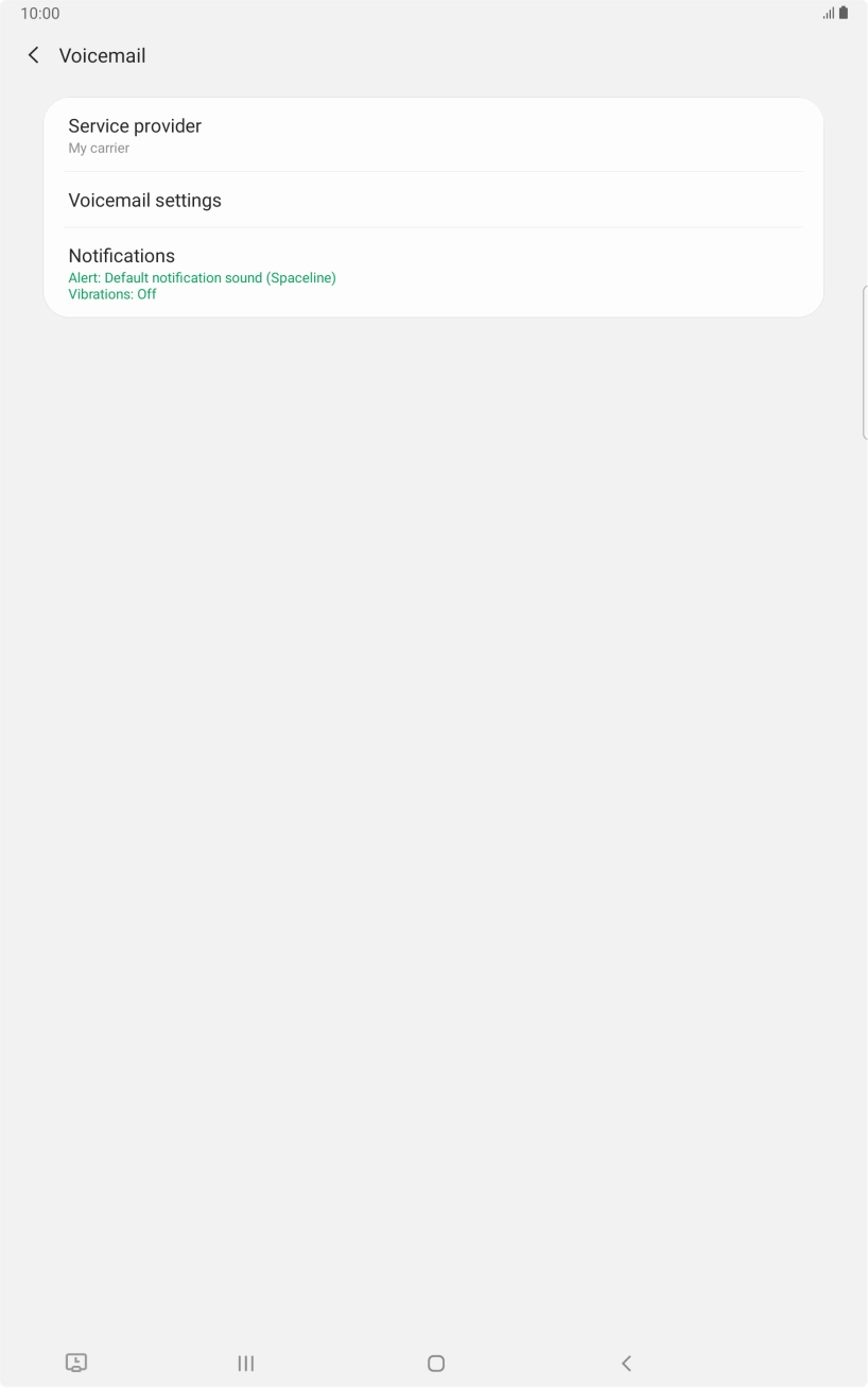 Press Voicemail settings.