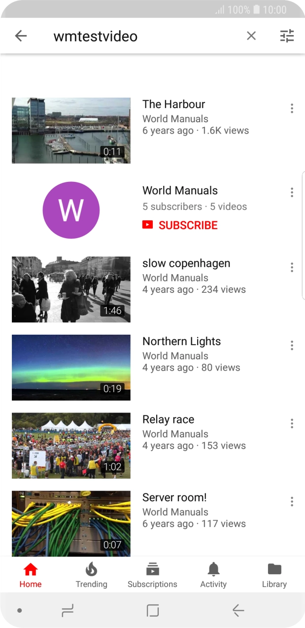 Press the required video clip.