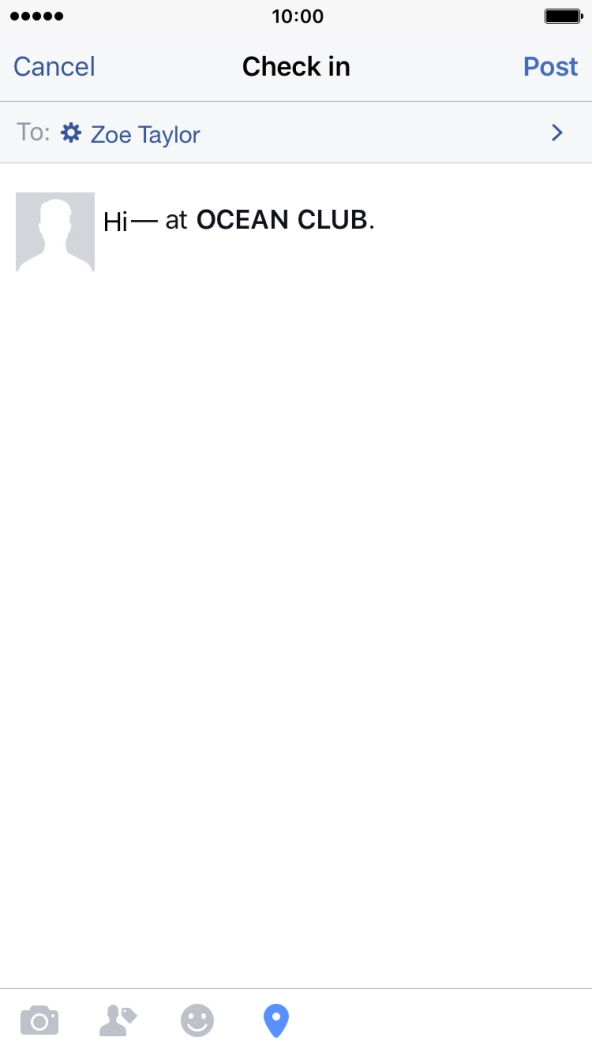 Write the required text and press Post. Write the required text and press Post.