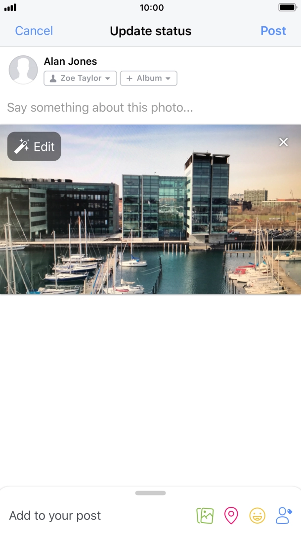 Press the text input field.