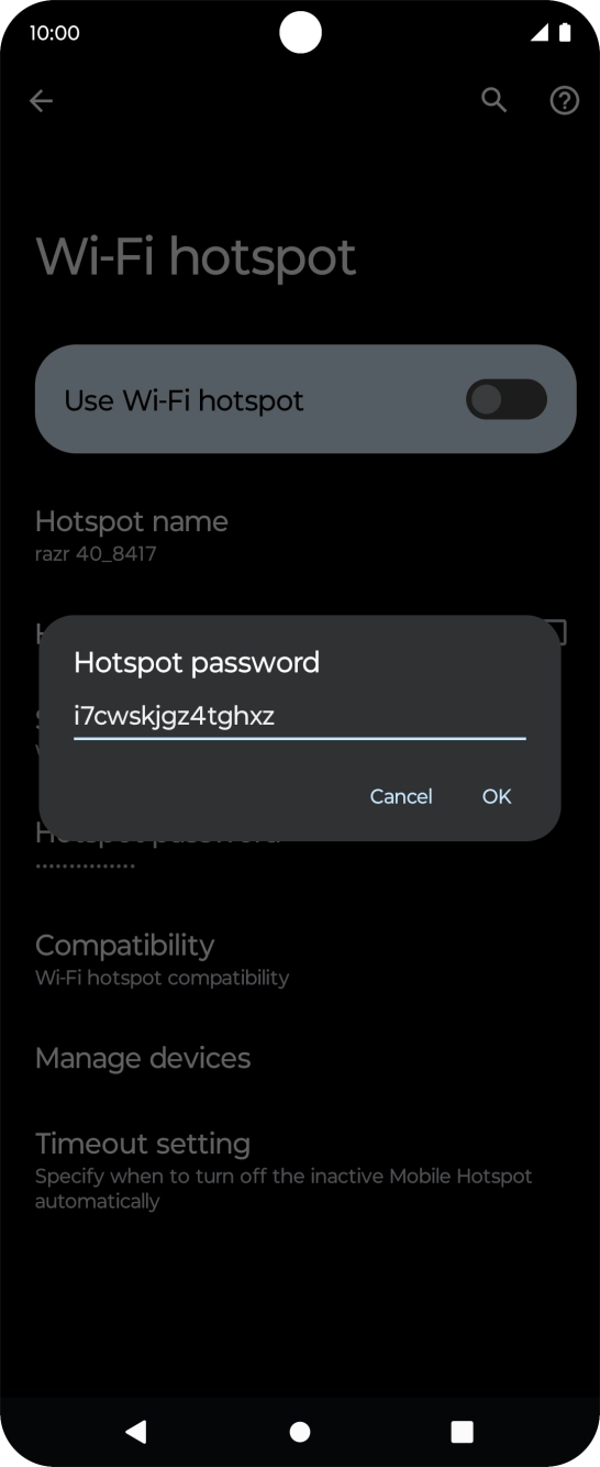 Key in the required password and press OK.