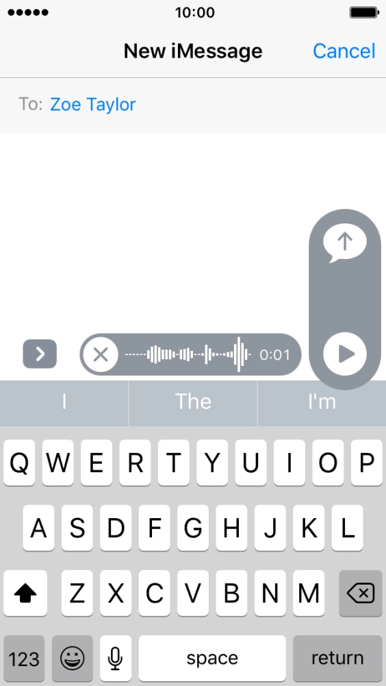 Let go to stop the sound recording and press arrow up to send the sound recording. Let go to stop the sound recording and press arrow up to send the sound recording.