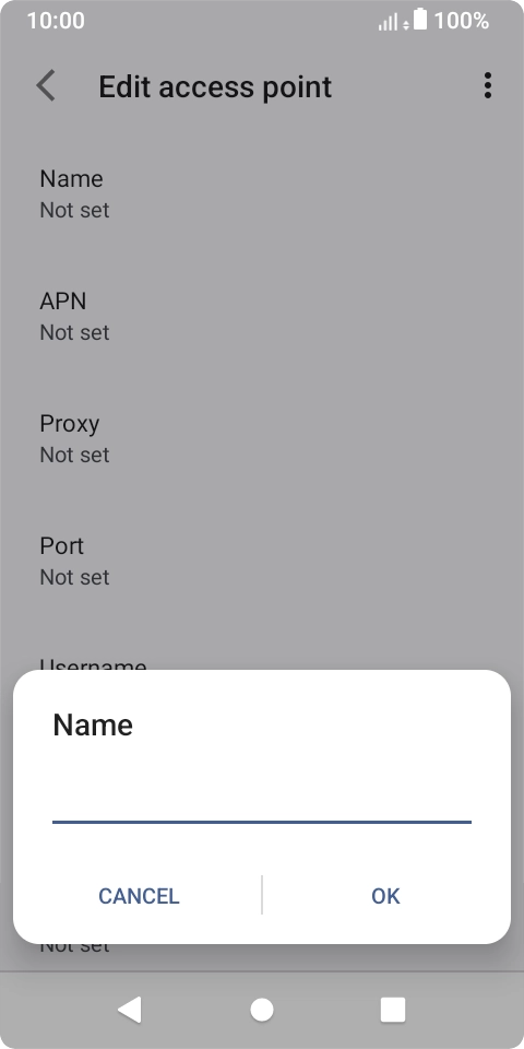 Key in Telstra Internet and press OK. Key in Telstra Internet and press OK.