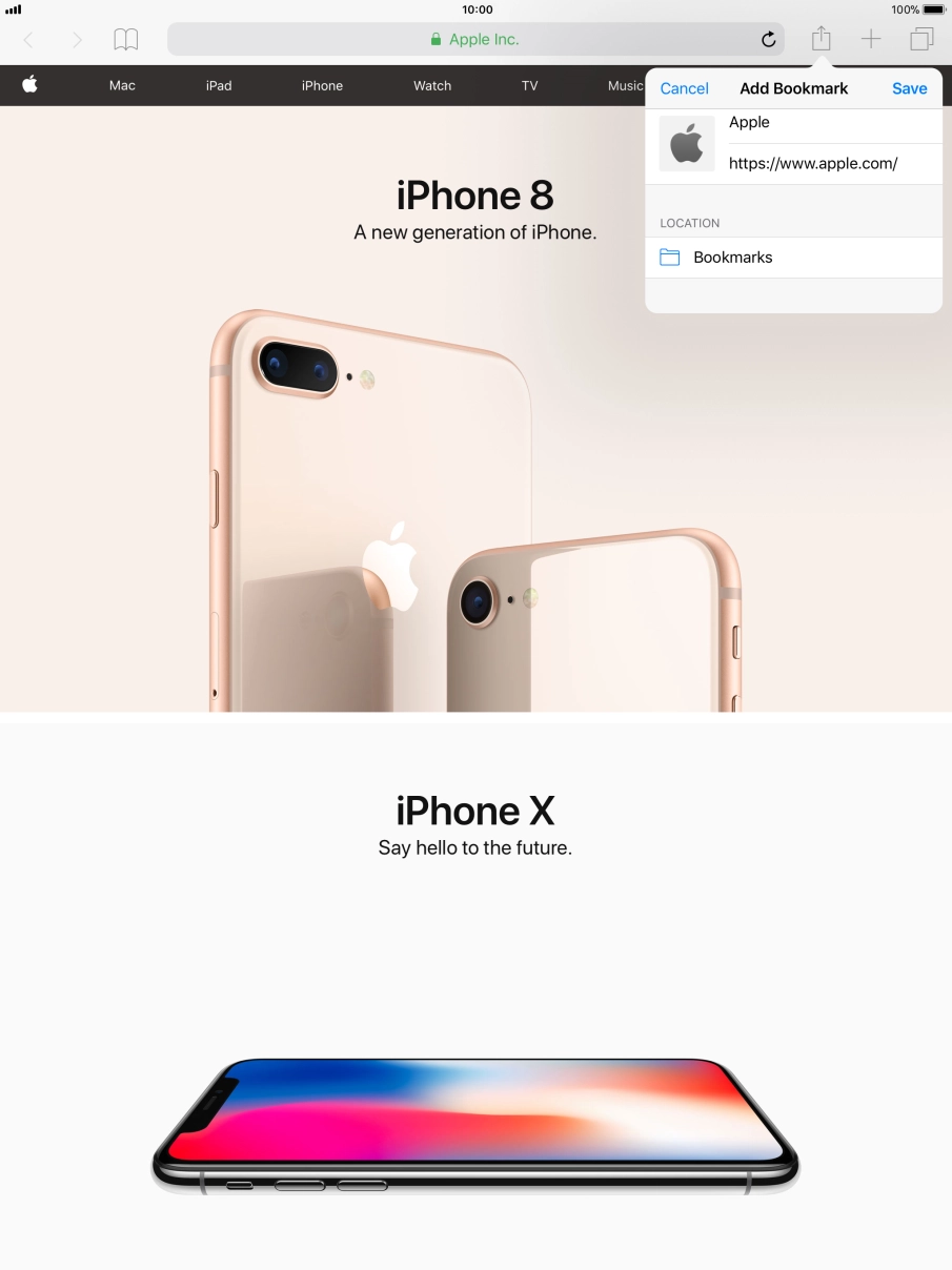 Key in the required name of the bookmark and press Save.