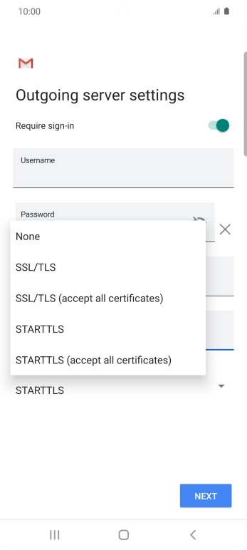 Press SSL/TLS (accept all certificates). Press SSL/TLS (accept all certificates).