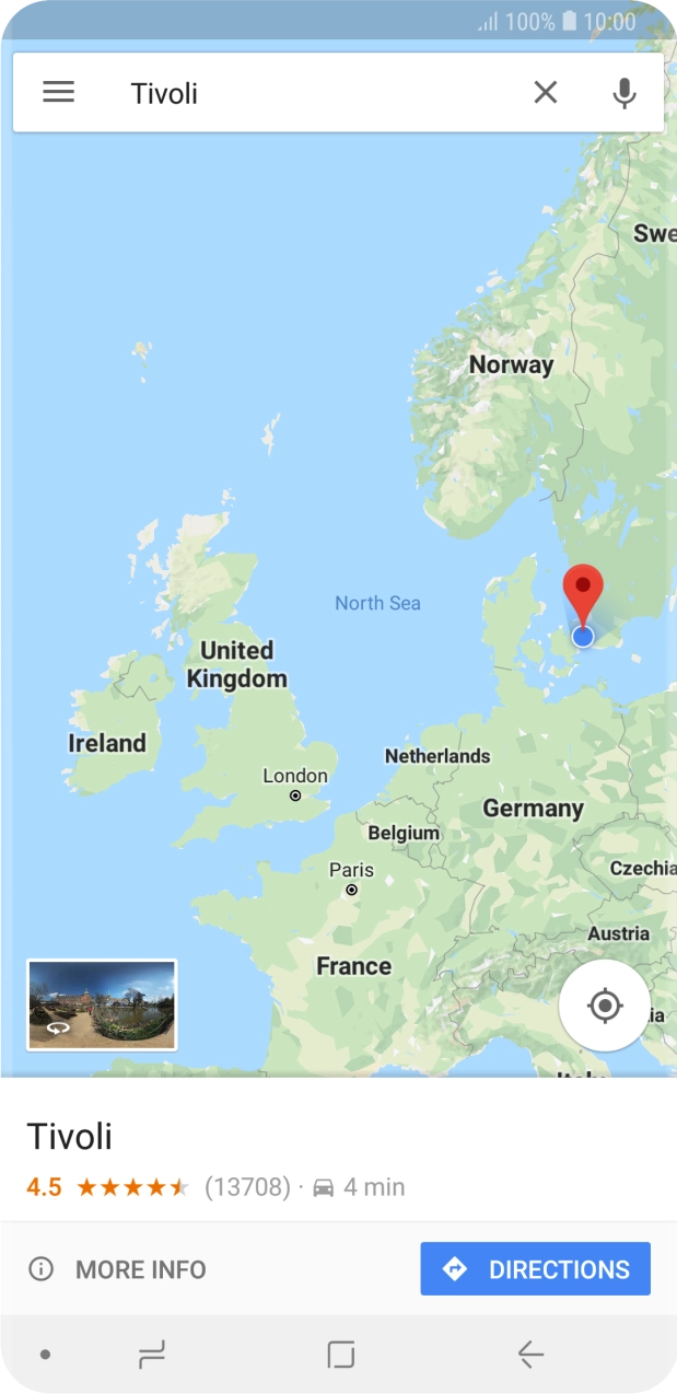 Press the destination at the bottom of the screen.