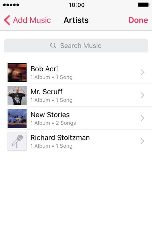 Go to the required category and press the required audio file.