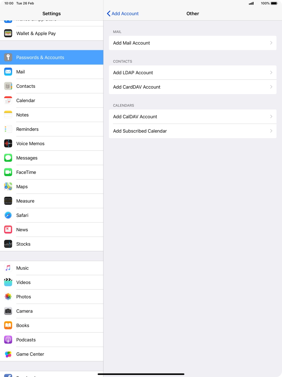 Press Add Mail Account.