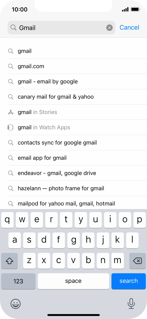 Key in Gmail and press search.