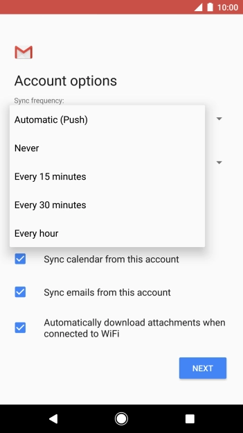 Press the required setting. Press the required setting.