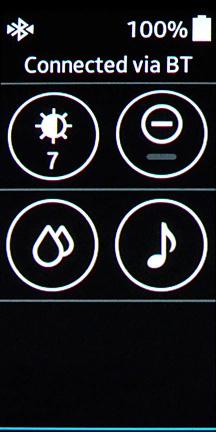 Press the required function to open an application or turn the function on or off.
