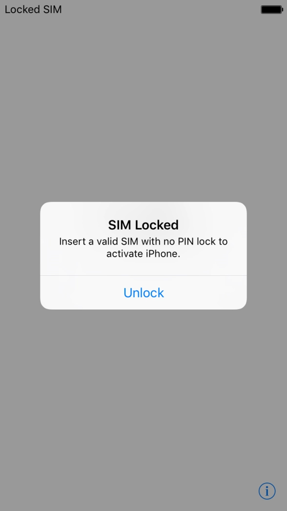 If your SIM is locked, press Unlock.