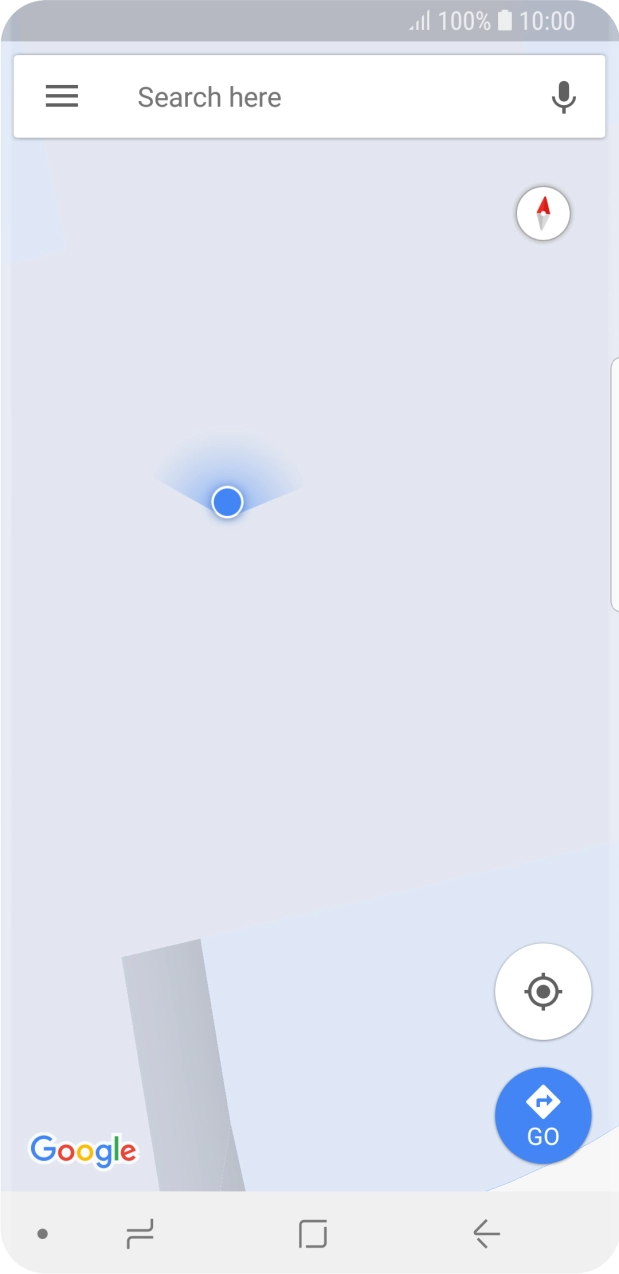 Press the search field and key in the required destination.