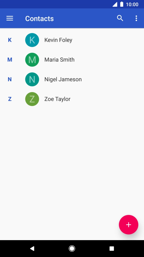 Press the new contact icon.