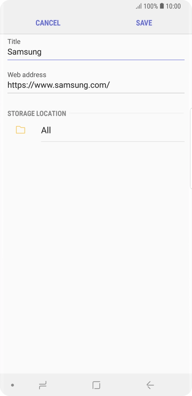 Key in the required name of the bookmark and press SAVE.