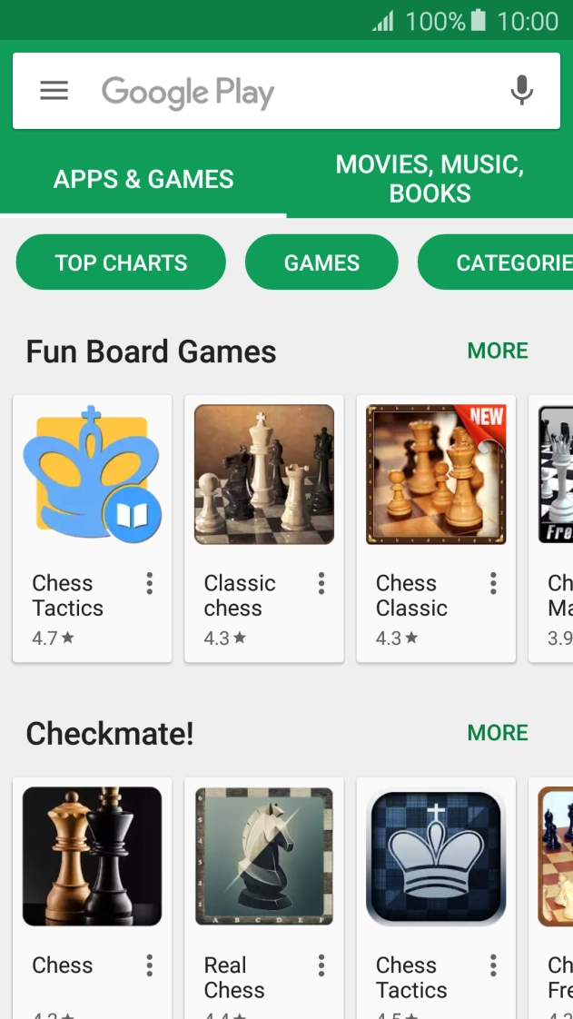 Press the search field.