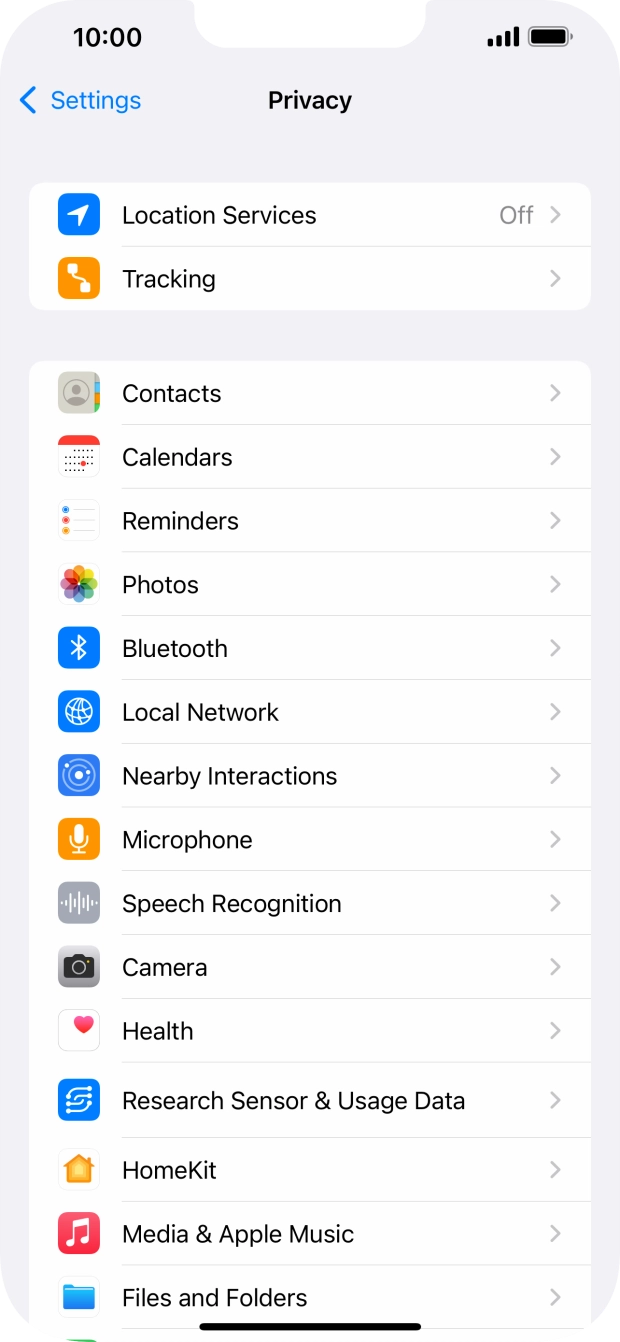 Press Location Services.