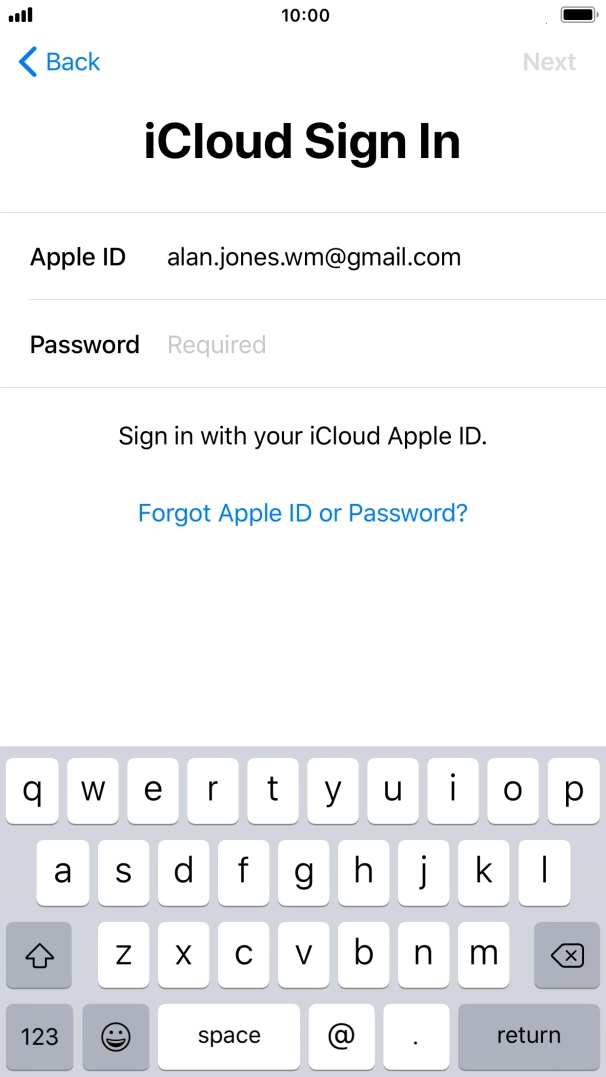 Press the field next to 