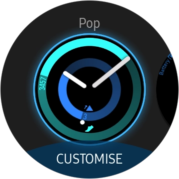 Press the required watch face.