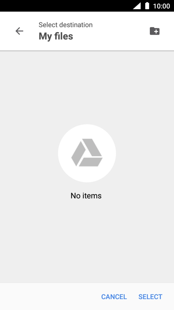 To create a new folder, press the new folder icon and follow the instructions on the screen to create a new folder.