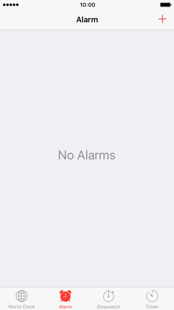 Press the new alarm icon.