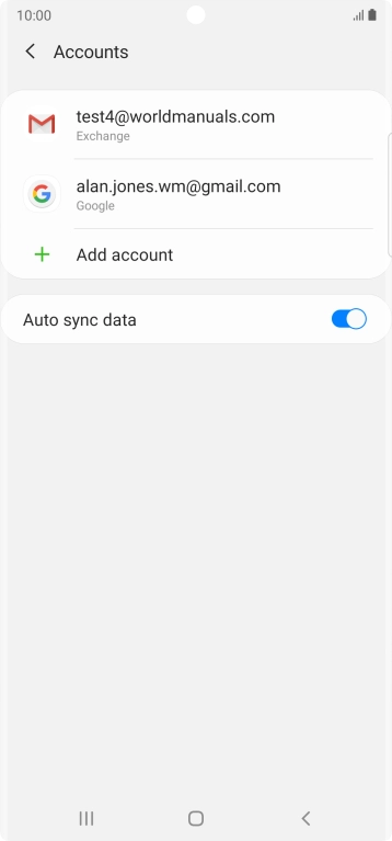Press the required email account. Press the required email account.