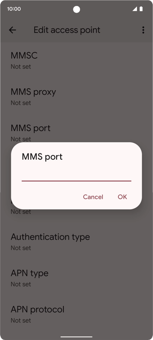 Key in 80 and press OK.