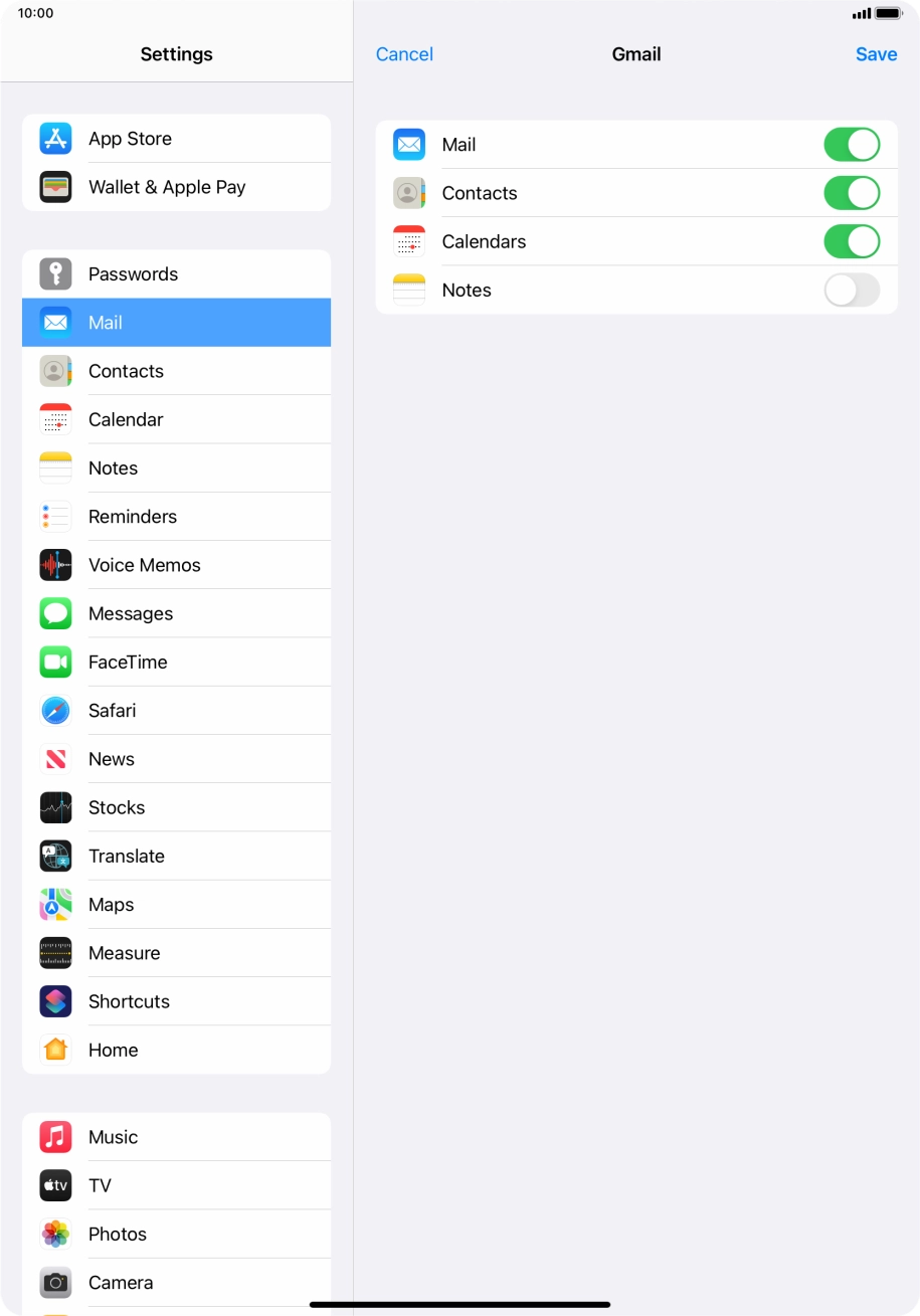 If this screen is displayed, your email account has been recognised and set up automatically. Follow the instructions on the screen to key in more information and finish setting up your tablet.