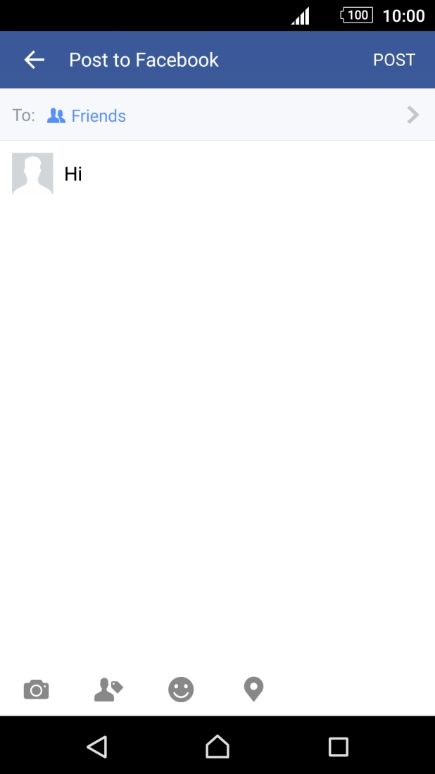 Write the required text and press POST.