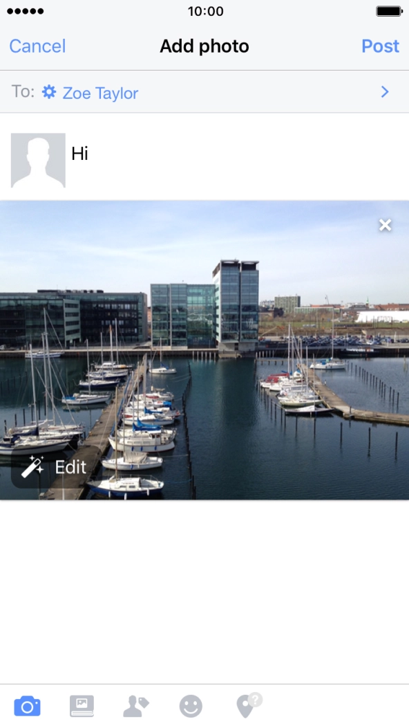 Write the required text and press Post. Write the required text and press Post.