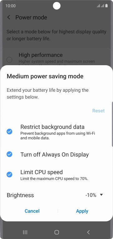 Press Apply to turn on the function. Press Apply to turn on the function.