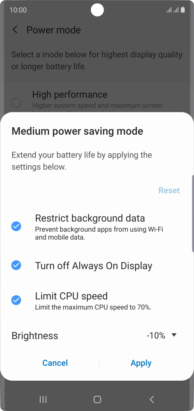 Press Apply to turn on the function. Press Apply to turn on the function.
