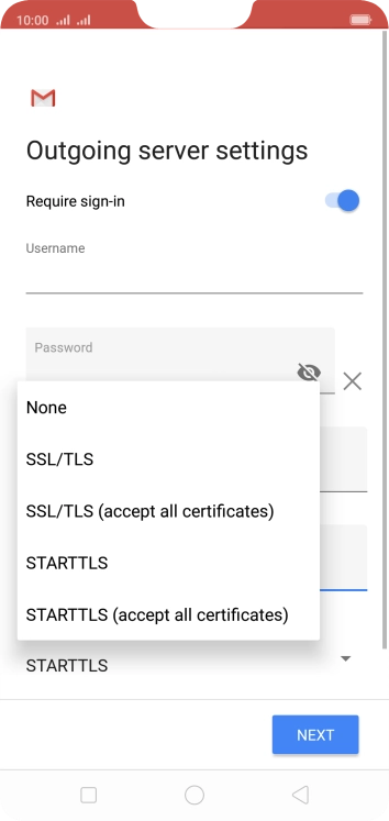Press SSL/TLS. Press SSL/TLS.