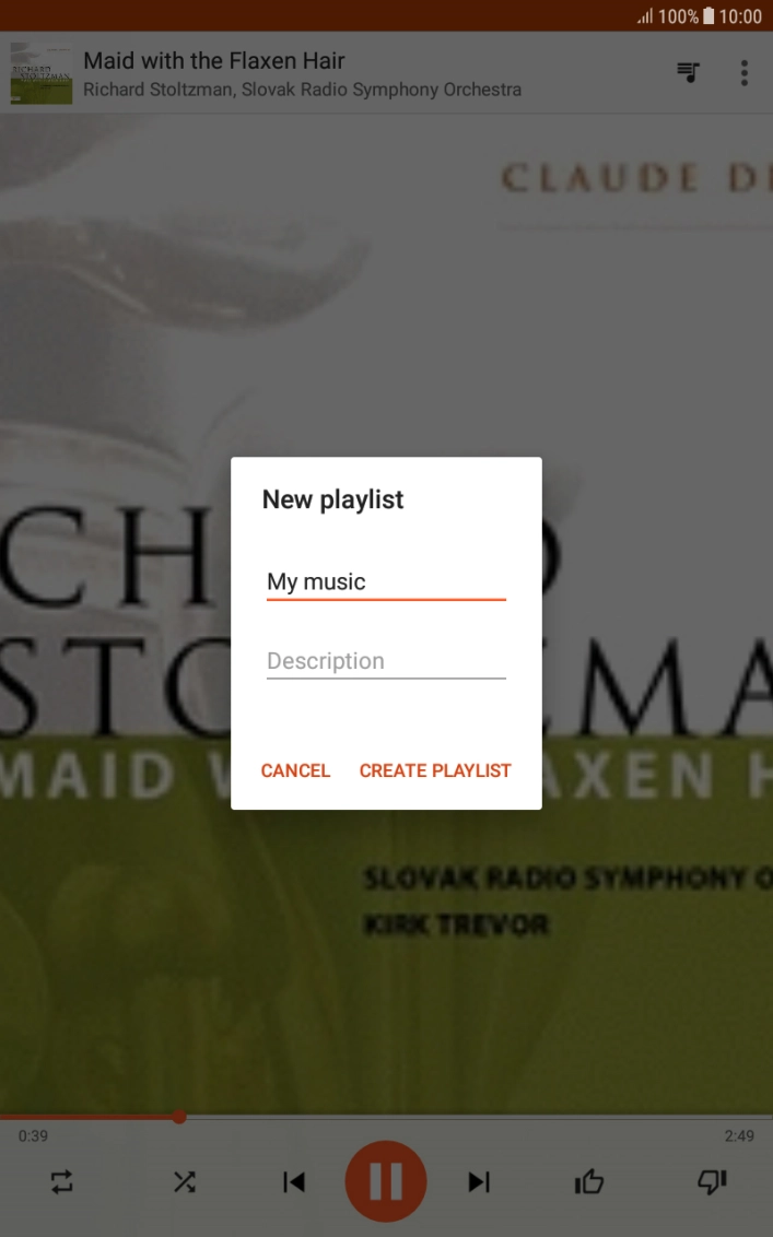 Key in a name for the playlist and press CREATE PLAYLIST.