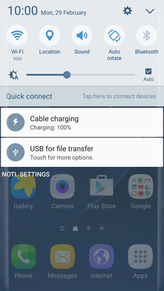 Press the settings icon.