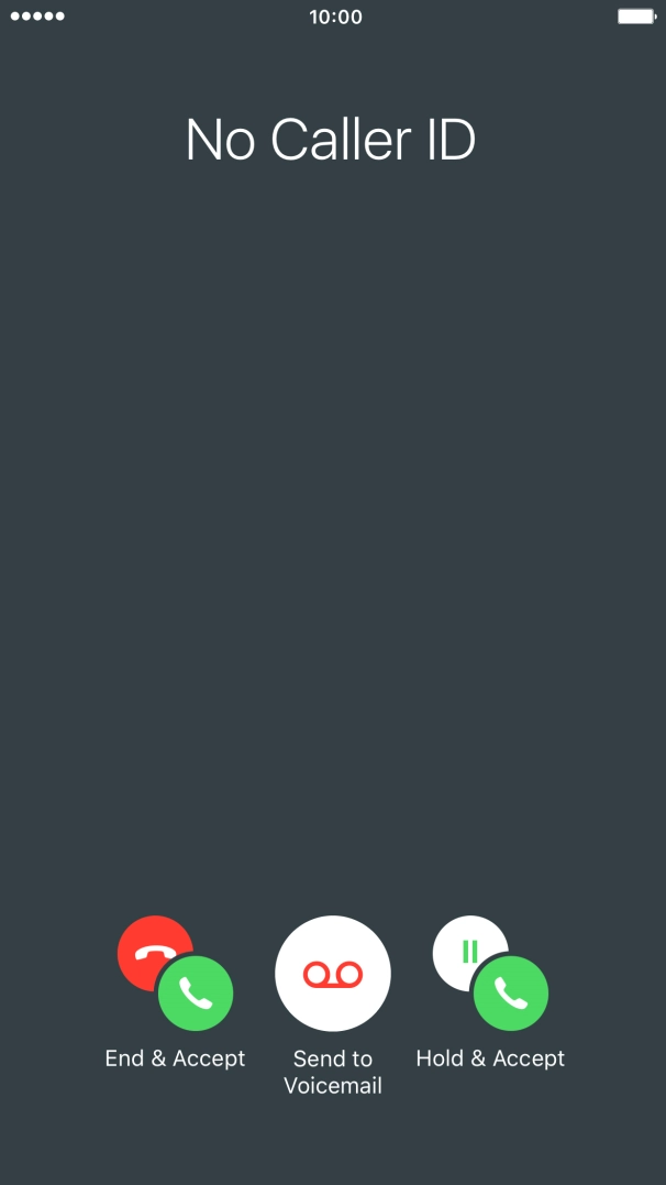When you have an ongoing call, a new call is signalled by a sound. Press Hold & Accept to answer the new call. When you have an ongoing call, a new call is signalled by a sound. Press Hold & Accept to answer the new call.