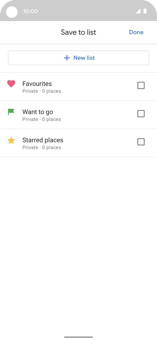 If you select New list, follow the instructions on the screen to create a new list.