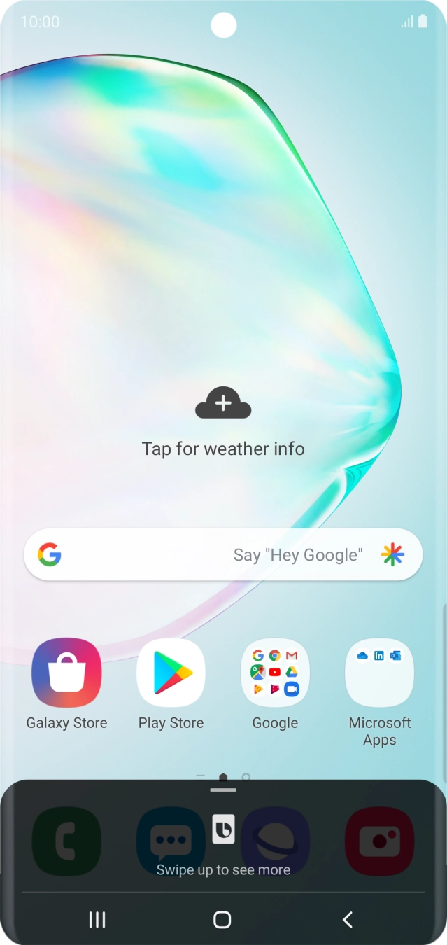 Slide your finger upwards starting from the bottom of the screen.