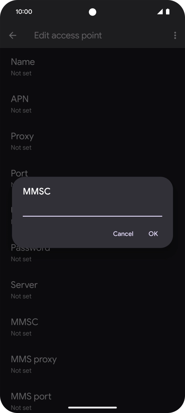 Key in http://mmsc.telstra.com:8002 and press OK.
