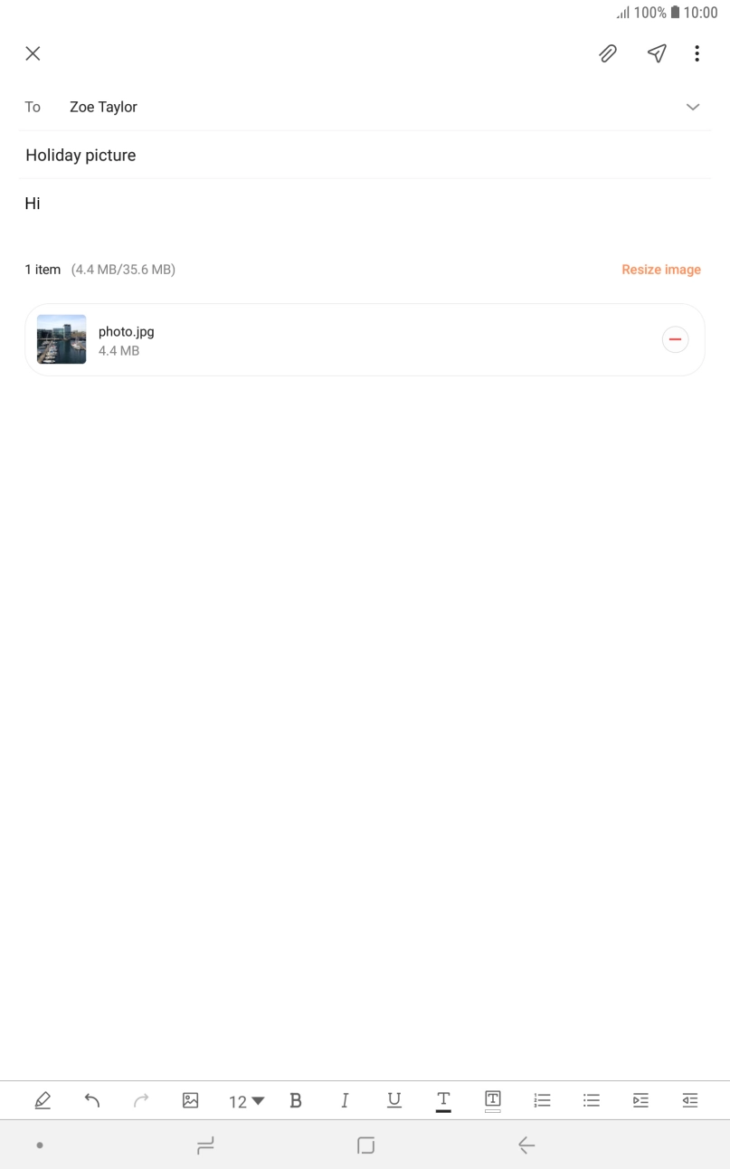 Press the send icon.