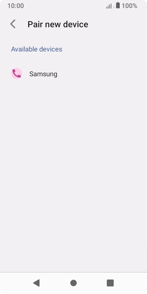 Press the required Bluetooth device and follow the instructions on the screen to pair the device with your phone.