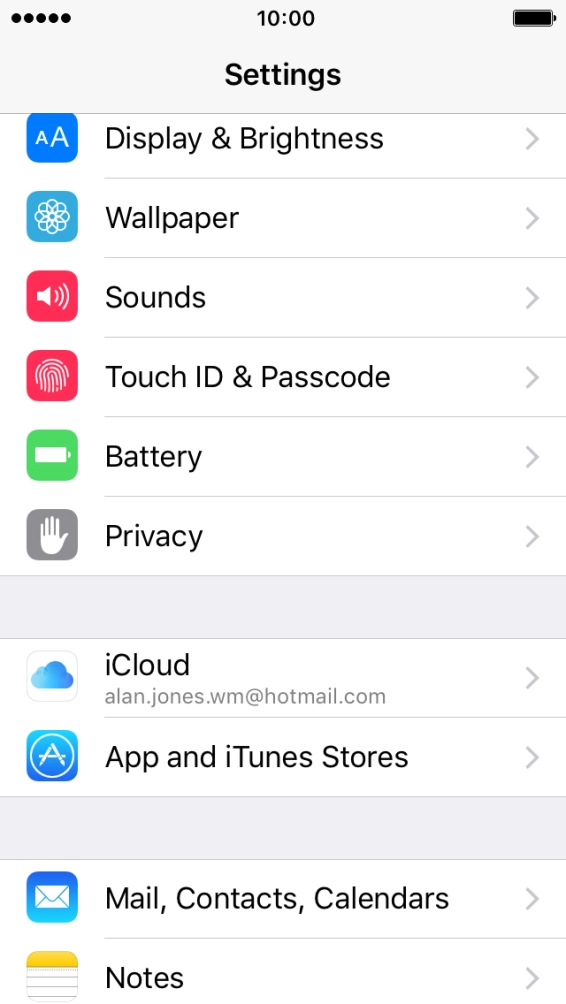 Press Touch ID & Passcode.