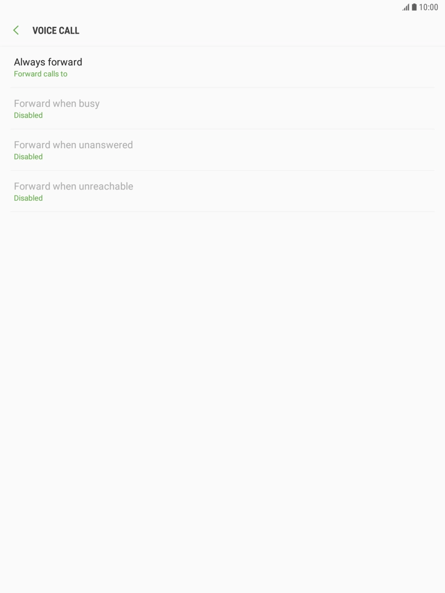 Press the required divert type.