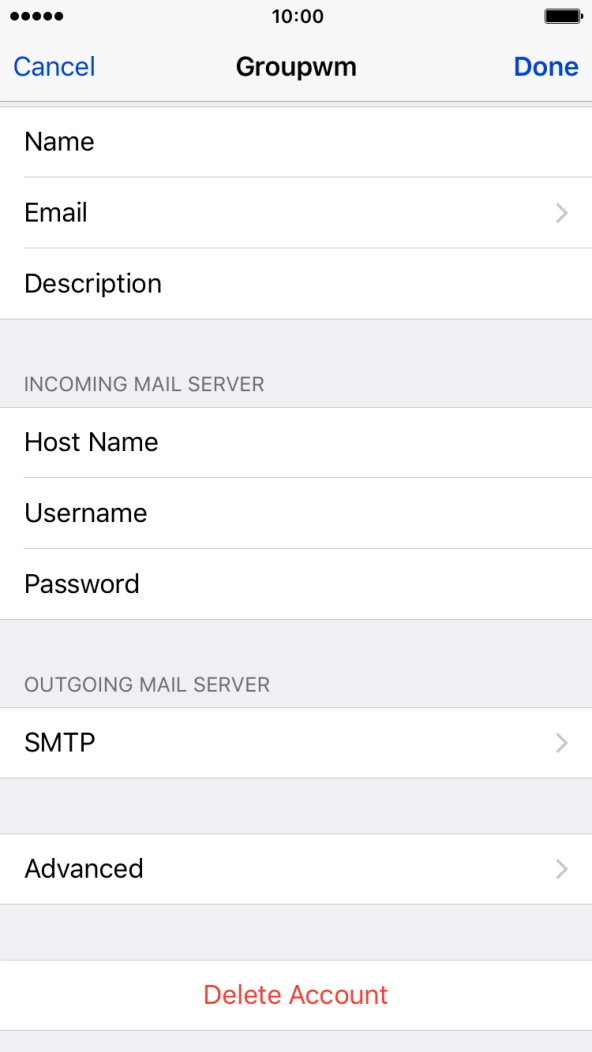 Press Delete Account.