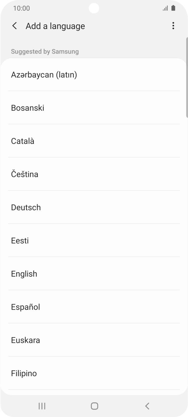 Press the required language.
